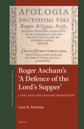 Nicholas |  Roger Ascham's 'a Defence of the Lord's Supper' | Buch |  Sack Fachmedien