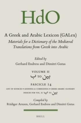 Endress / Gutas |  A Greek and Arabic Lexicon (Galex) | Buch |  Sack Fachmedien
