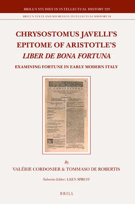 Cordonier / De Robertis |  Chrysostomus Javelli's Epitome of Aristotle's Liber de Bona Fortuna | Buch |  Sack Fachmedien