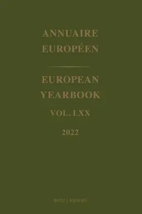  European Yearbook / Annuaire Européen, Volume 70 (2022) | Buch |  Sack Fachmedien