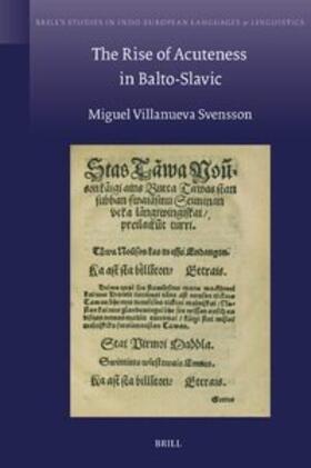 Villanueva Svensson |  The Rise of Acuteness in Balto-Slavic | Buch |  Sack Fachmedien