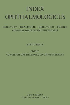  Index Ophthalmologicus | Buch |  Sack Fachmedien