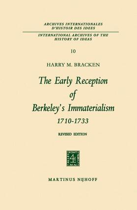 Bracken |  The Early Reception of Berkeley¿s Immaterialism 1710¿1733 | Buch |  Sack Fachmedien