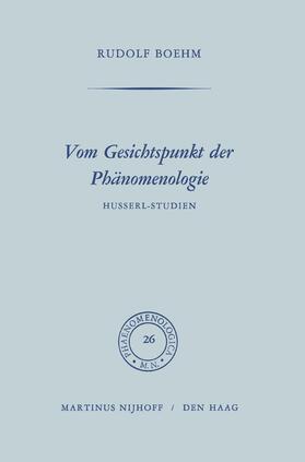 Boehm |  Vom Gesichtspunkt der Phänomenologie | Buch |  Sack Fachmedien