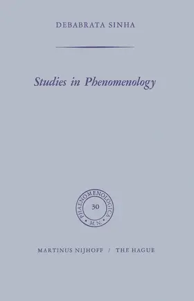 Sinha |  Studies in Phenomenology | Buch |  Sack Fachmedien