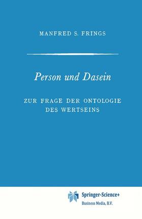 Frings |  Person und Dasein | Buch |  Sack Fachmedien