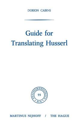 Cairns |  Guide for Translating Husserl | Buch |  Sack Fachmedien