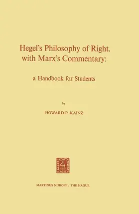 Kainz |  Hegel¿s Philosophy of Right, with Marx¿s Commentary | Buch |  Sack Fachmedien