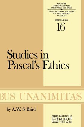 Baird |  Studies in Pascal¿s Ethics | Buch |  Sack Fachmedien