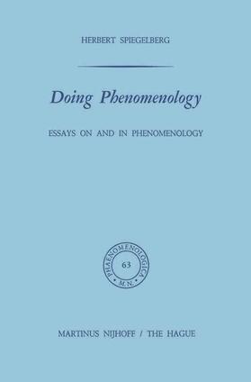 Spiegelberg |  Doing Phenomenology | Buch |  Sack Fachmedien