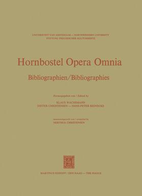 Wachsmann / Reinecke / Christensen |  Hornbostel Opera Omnia | Buch |  Sack Fachmedien
