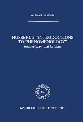 Mckenna |  Husserl¿s ¿Introductions to Phenomenology¿ | Buch |  Sack Fachmedien