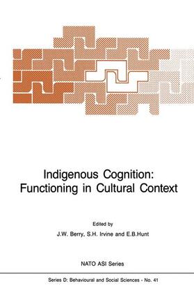 Berry / Hunt / Irvine |  Indigenous Cognition: Functioning in Cultural Context | Buch |  Sack Fachmedien