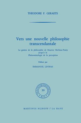 Geraets |  Vers une nouvelle philosophie transcendantale | Buch |  Sack Fachmedien