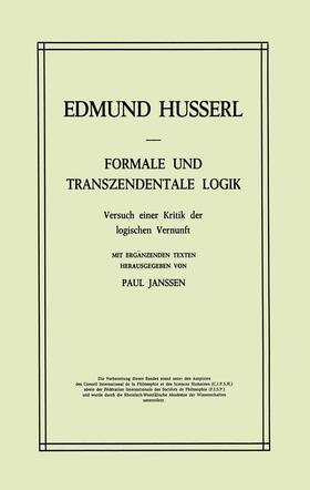 Janssen / Husserl |  Formale und Transzendentale Logik | Buch |  Sack Fachmedien