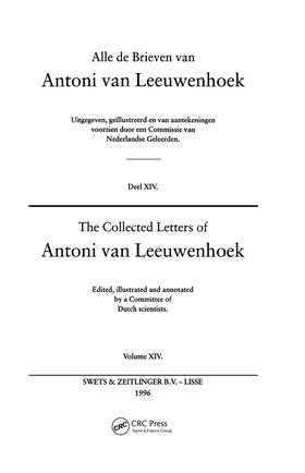  The Collected Letters of Antoni Van Leeuwenhoek - Volume 14 | Buch |  Sack Fachmedien