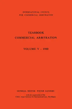 Sanders |  Yearbook Commercial Arbitration | Buch |  Sack Fachmedien