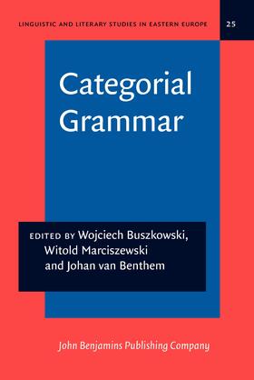 Buszkowski / Marciszewski / Benthem |  Categorial Grammar | Buch |  Sack Fachmedien