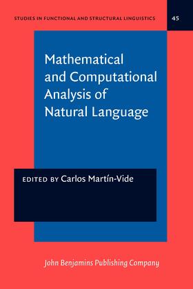 Martín-Vide |  Mathematical and Computational Analysis of Natural Language | Buch |  Sack Fachmedien