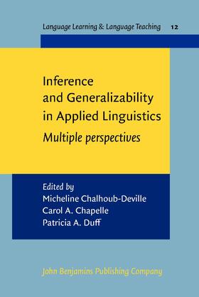 Chalhoub-Deville / Chapelle / Duff |  Inference and Generalizability in Applied Linguistics | Buch |  Sack Fachmedien