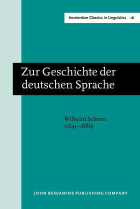 Scherer |  Zur Geschichte der deutschen Sprache | Buch |  Sack Fachmedien