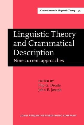 Droste / Joseph |  Linguistic Theory and Grammatical Description | Buch |  Sack Fachmedien