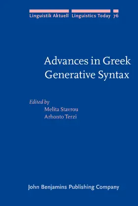 Stavrou / Terzi |  Advances in Greek Generative Syntax | Buch |  Sack Fachmedien