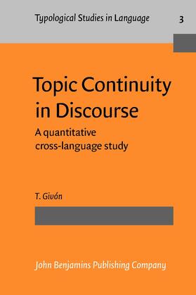 Givón |  Topic Continuity in Discourse | Buch |  Sack Fachmedien