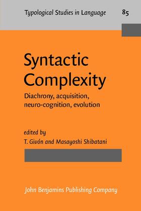 Givón / Shibatani |  Syntactic Complexity | Buch |  Sack Fachmedien