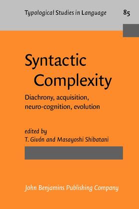 Givón / Shibatani |  Syntactic Complexity | Buch |  Sack Fachmedien