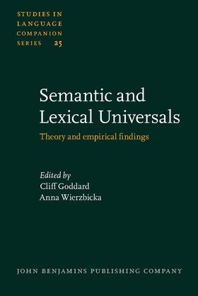Goddard / Wierzbicka |  Semantic and Lexical Universals | Buch |  Sack Fachmedien