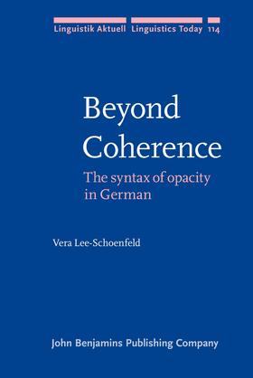 Lee-Schoenfeld |  Beyond Coherence | Buch |  Sack Fachmedien