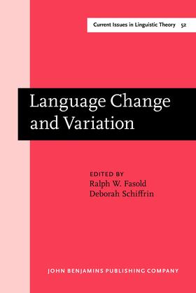 Fasold / Schiffrin |  Language Change and Variation | Buch |  Sack Fachmedien