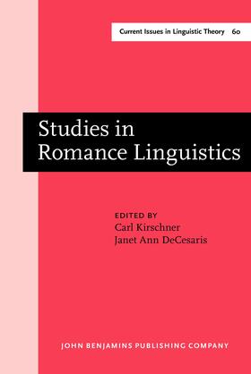 Kirschner / DeCesaris |  Studies in Romance Linguistics | Buch |  Sack Fachmedien