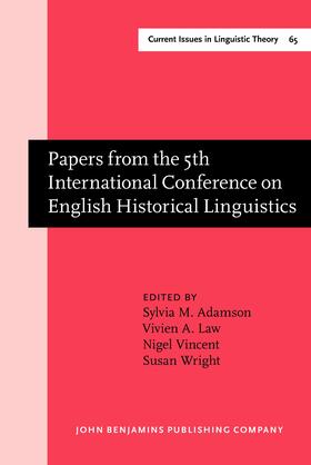 Adamson / Law / Vincent |  Papers from the 5th International Conference on English Historical Linguistics | Buch |  Sack Fachmedien