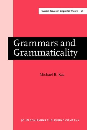 Kac |  Grammars and Grammaticality | Buch |  Sack Fachmedien
