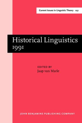Marle |  Historical Linguistics 1991 | Buch |  Sack Fachmedien