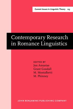 Amastae / Goodall / Montalbetti |  Contemporary Research in Romance Linguistics | Buch |  Sack Fachmedien