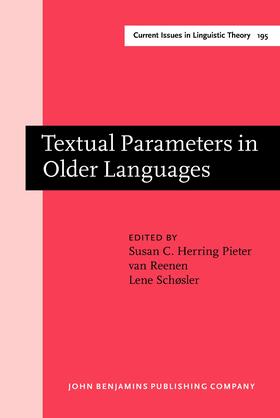 Herring / Reenen / Schøsler |  Textual Parameters in Older Languages | Buch |  Sack Fachmedien