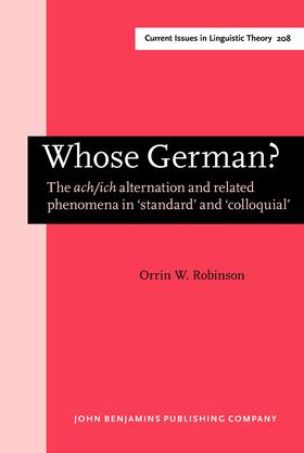 Robinson |  Whose German? | Buch |  Sack Fachmedien