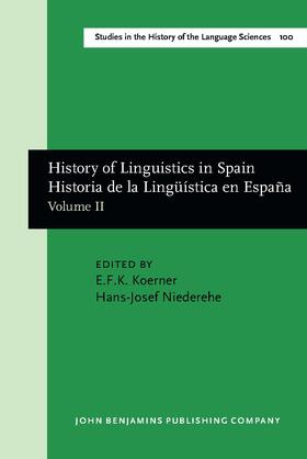 Koerner / Niederehe |  History of Linguistics in Spain/Historia de la Lingüística en España | Buch |  Sack Fachmedien