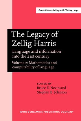 Nevin / Johnson |  The Legacy of Zellig Harris | Buch |  Sack Fachmedien