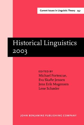 Fortescue / Jensen / Mogensen |  Historical Linguistics 2003 | Buch |  Sack Fachmedien