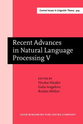 Nicolov / Angelova / Mitkov |  Recent Advances in Natural Language Processing V | Buch |  Sack Fachmedien