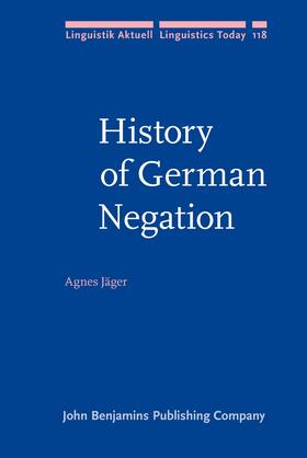 Jäger |  History of German Negation | Buch |  Sack Fachmedien