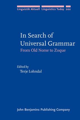 Lohndal |  In Search of Universal Grammar | Buch |  Sack Fachmedien