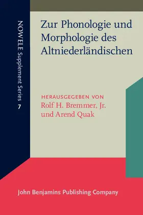 Bremmer, Jr. / Quak |  Zur Phonologie und Morphologie des Altniederländischen | eBook | Sack Fachmedien