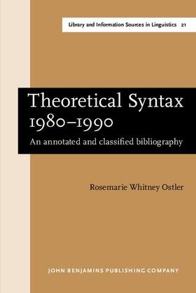 Ostler |  Theoretical Syntax 1980–1990 | eBook | Sack Fachmedien