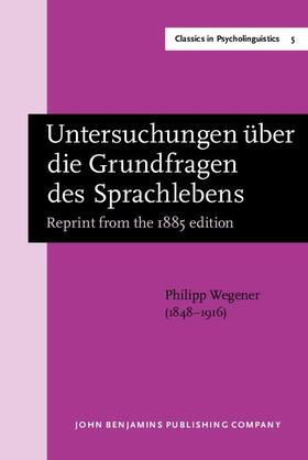 Wegener / Koerner |  Untersuchungen &#252;ber die Grundfragen des Sprachlebens | eBook | Sack Fachmedien