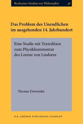 Dewender |  Das Problem des Unendlichen im ausgehenden 14. Jahrhundert | eBook | Sack Fachmedien